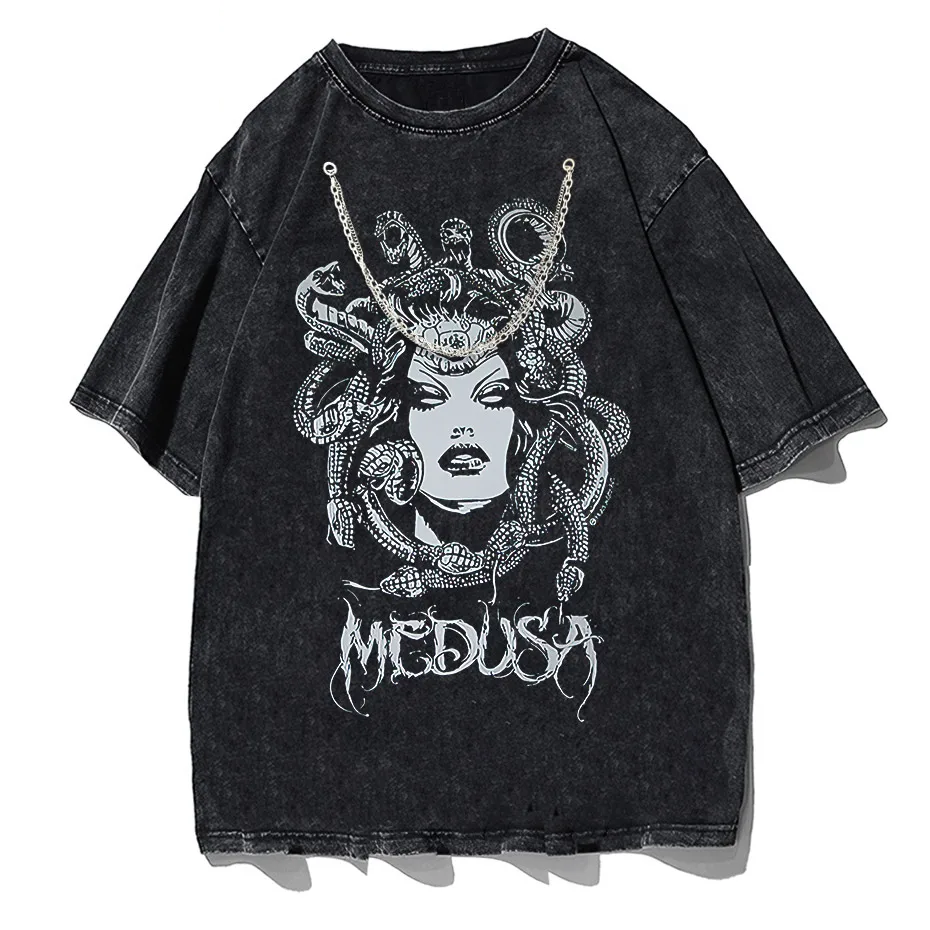 Gothic Dark Graphic T-Shirt Women Oversized Harajuku Punk Streetwear Tee-7