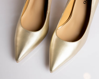 Capri - Golden High Heel Pumps-2