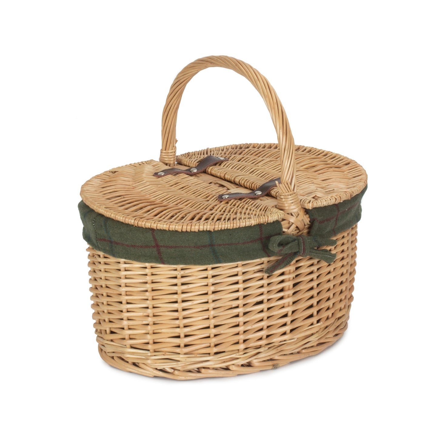 Buff Willow Oval Butterfly Lidded Picnic Basket