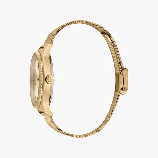 Esprit Women's Gold Stainless Steel Watch, Champagne Dial | Es1l143m0035-1