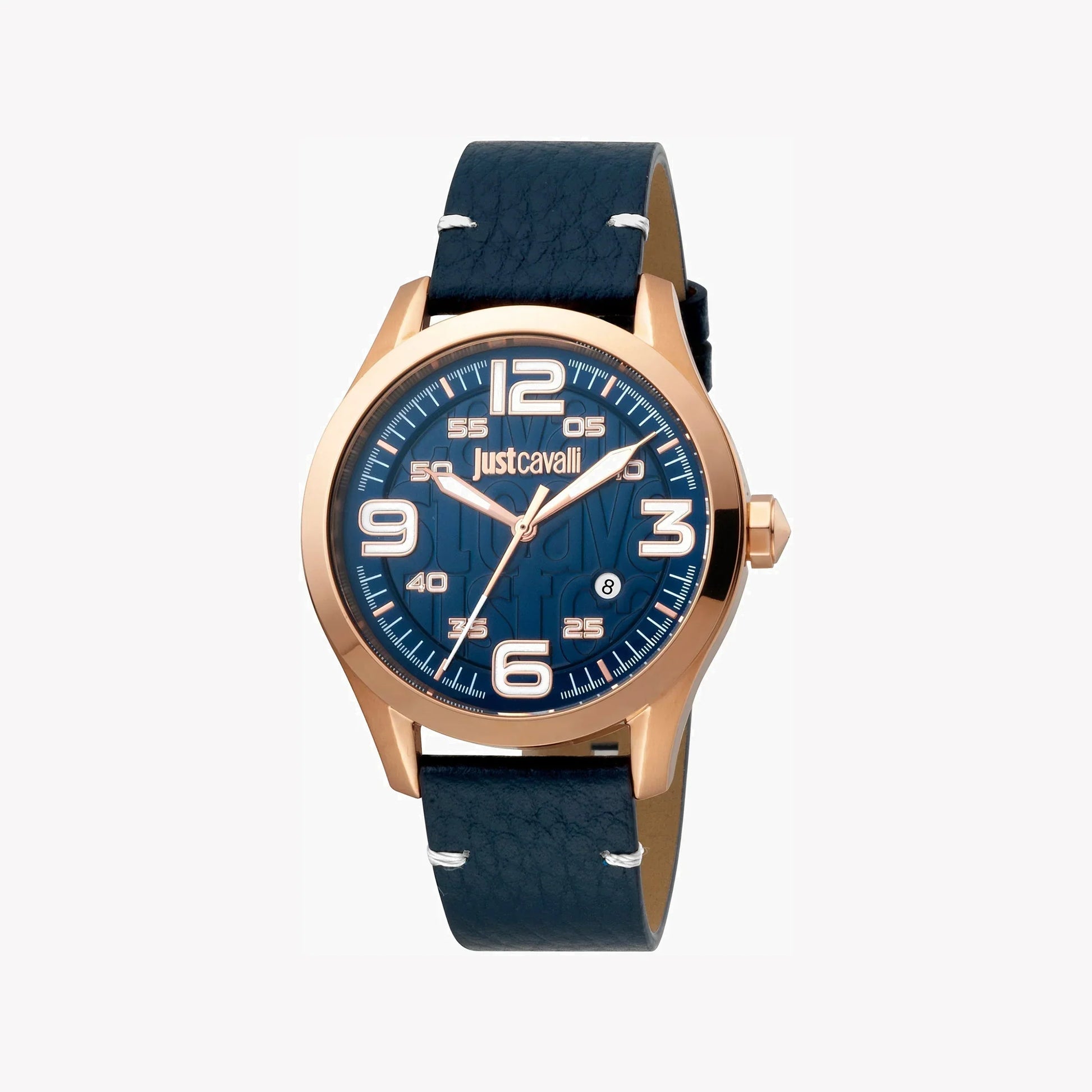 Just Cavalli Men's Blue Leather Watch, Rose Gold Case | Jc1g108l0025-0
