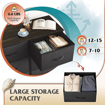 Fabric Storage Tower With 8 Drawers Charcoal Black-4
