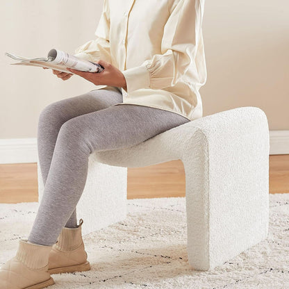 Large White Ottoman Footstool Multifunctional Living Room-3