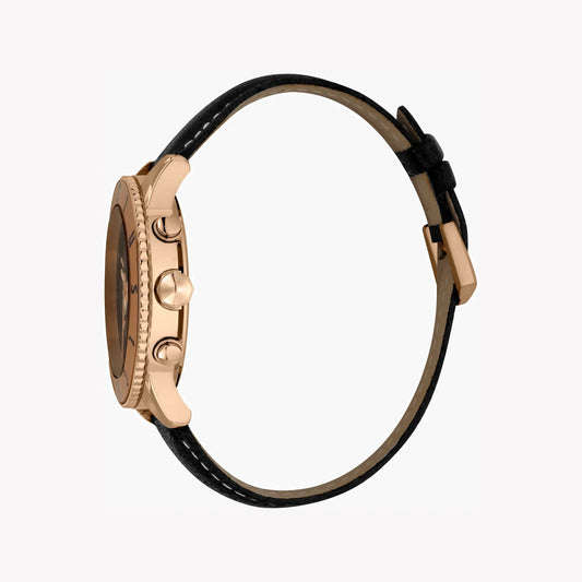 Just Cavalli Men's Black Leather Watch, Rose Gold Case | Jc1g155l0035-1