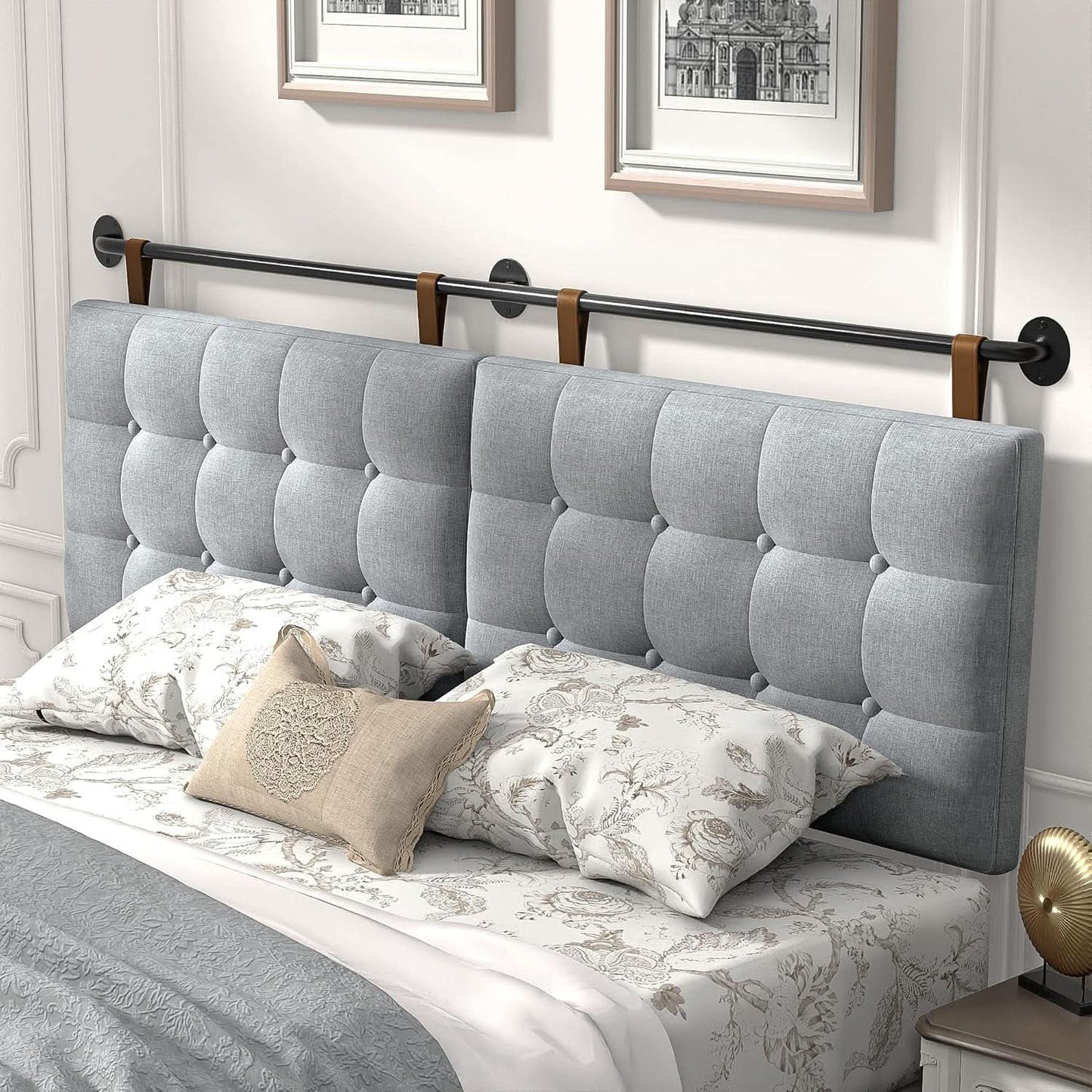 Adjustable Wall Mounted King Size Headboard with Tufting-0