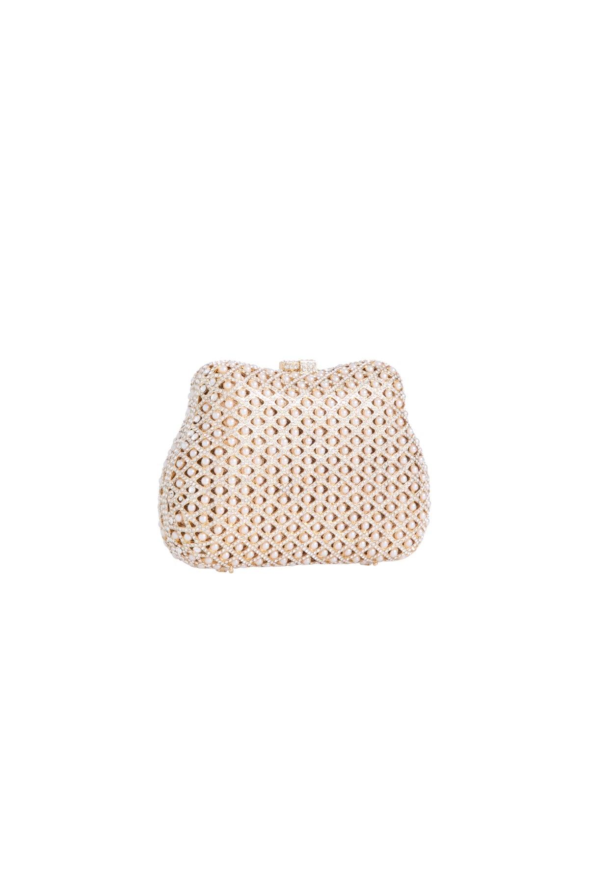 Gold Crystal Embellished Evening Bag-1