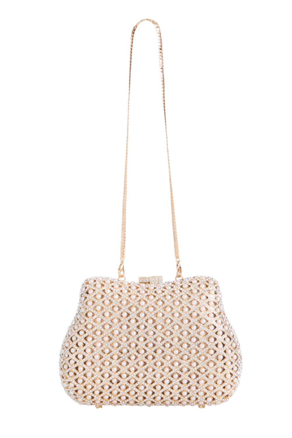 Gold Crystal Embellished Evening Bag-2