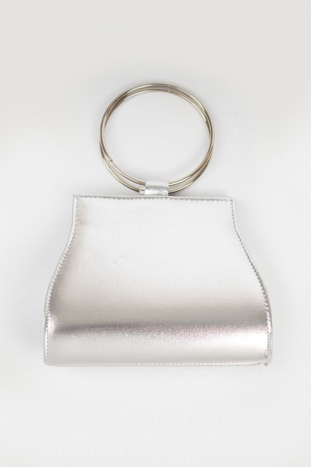 Silver Diamante Clutch Bag with Top Handles-2