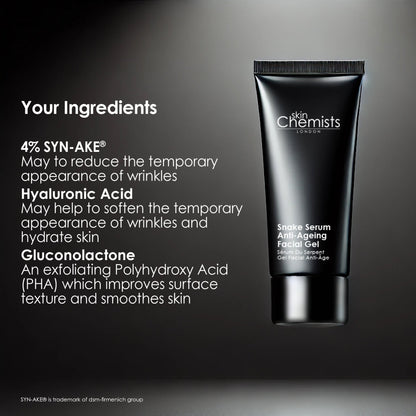 skinChemists Snake Serum Anti-Ageing Facial Gel 30ml-4