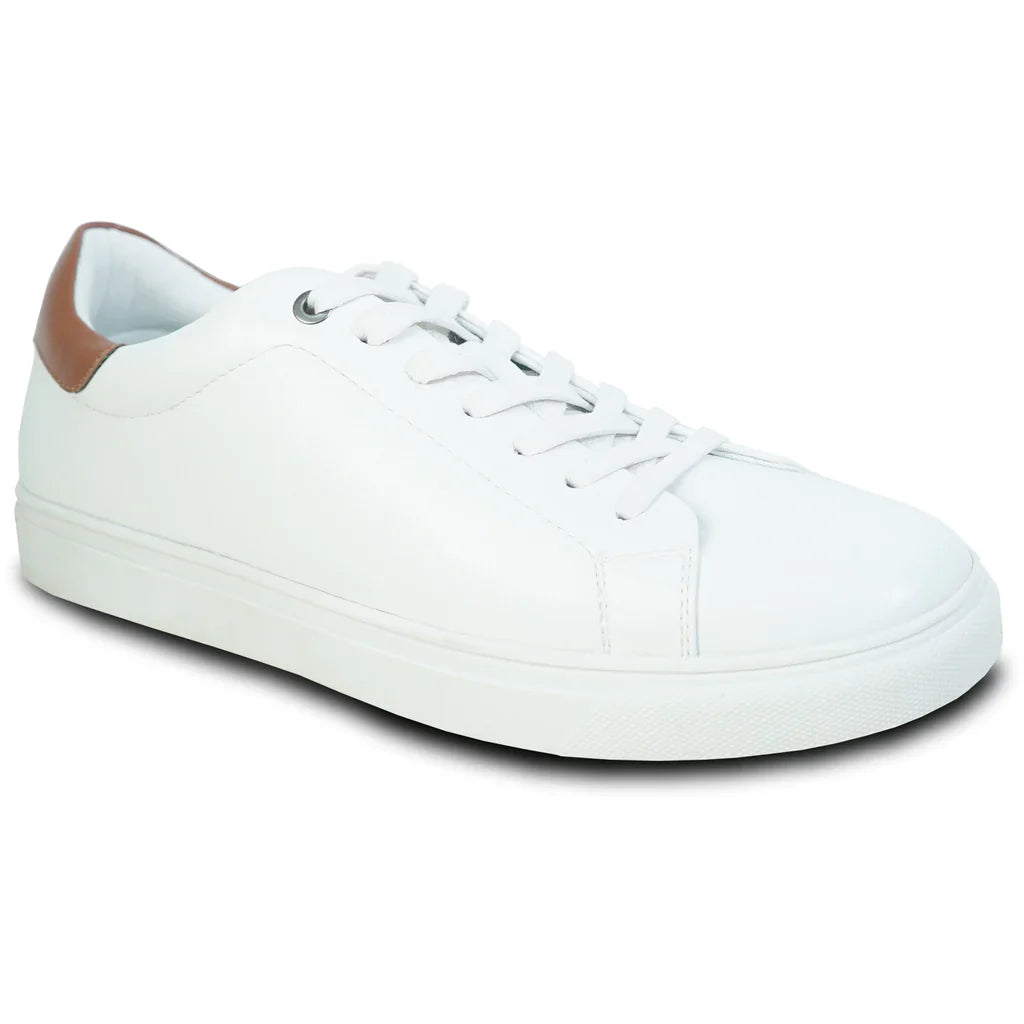 Men's Tux-USA white Oxford sneaker with removable insole, featuring a sleek design and comfortable lace-up style.