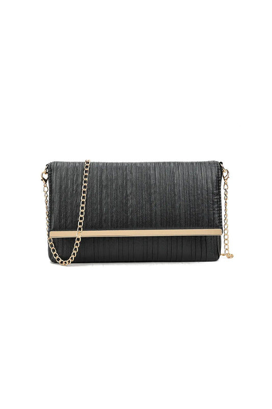 Black Pleated Clutch Bag-0