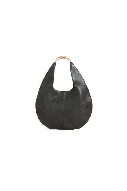 Black Oval Shoulder Bag-1