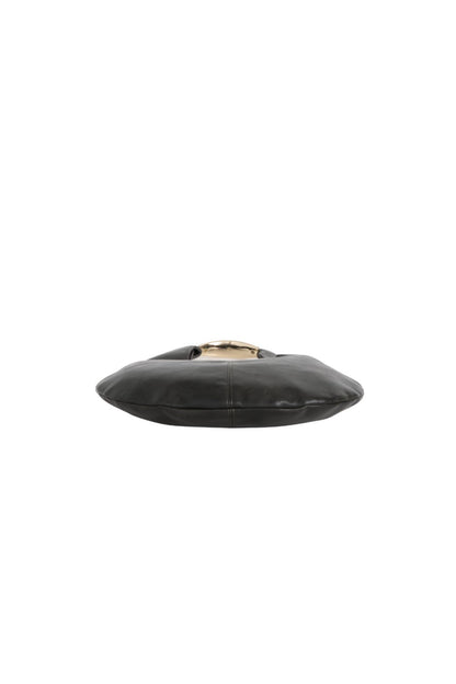 Black Oval Shoulder Bag-2