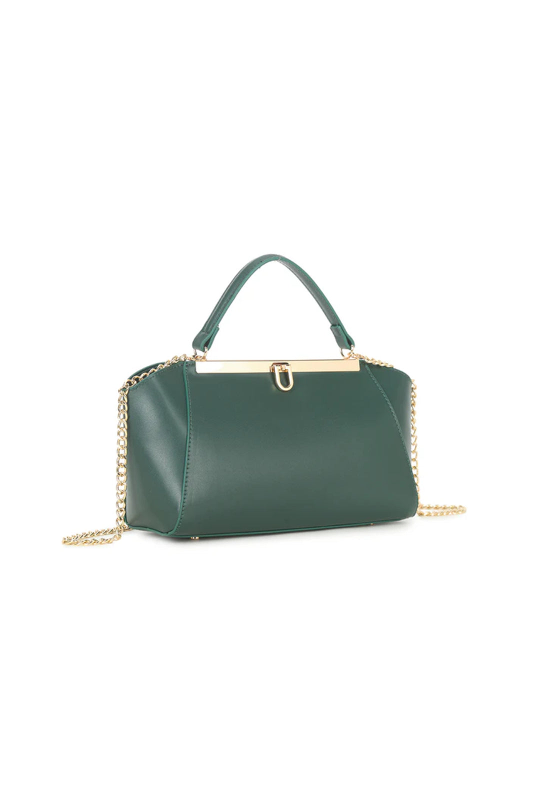 Dark Green Handbag With Detachable Chain-1