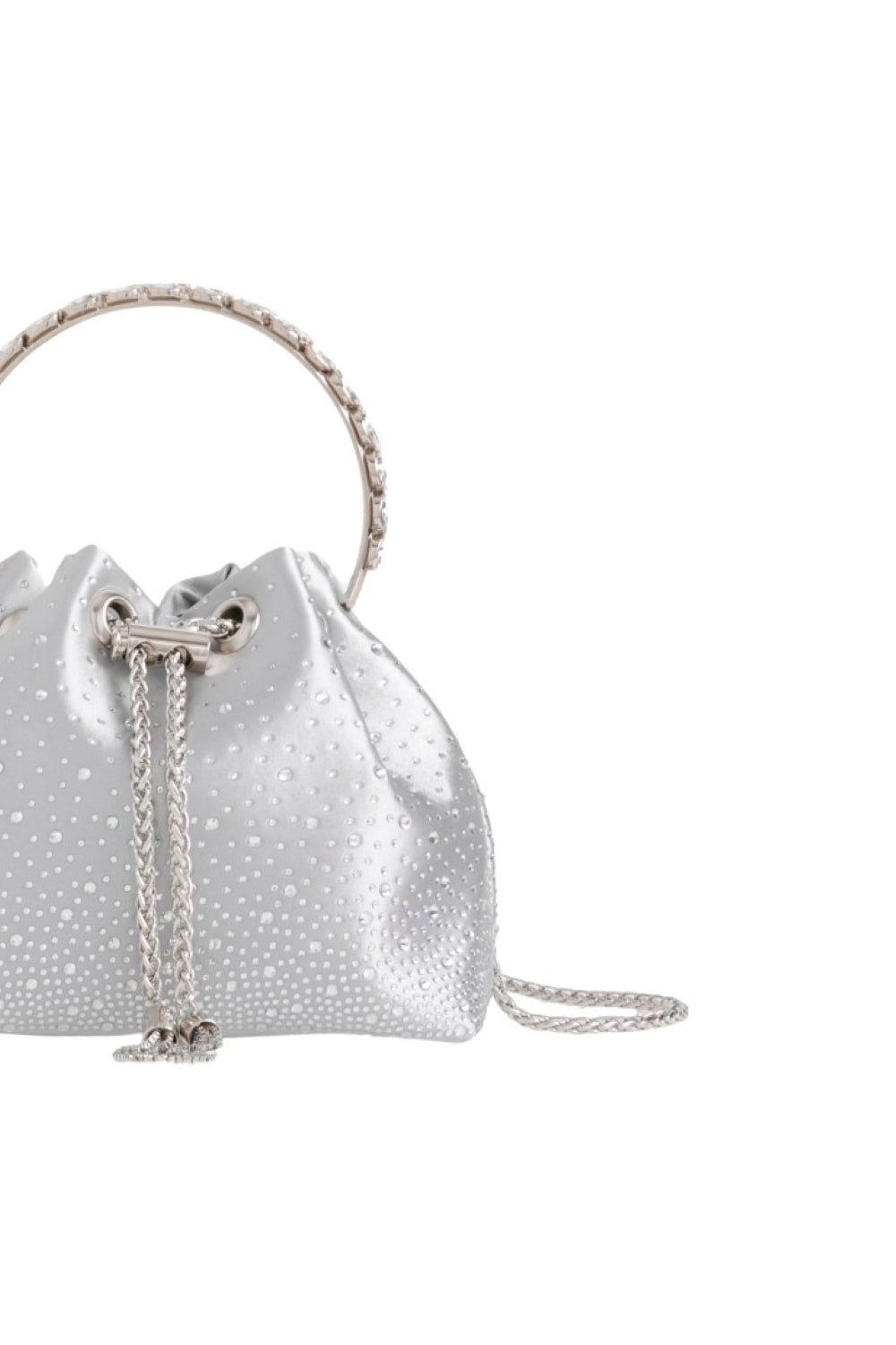 Silver Embellished Top Handle Evening Bag-1