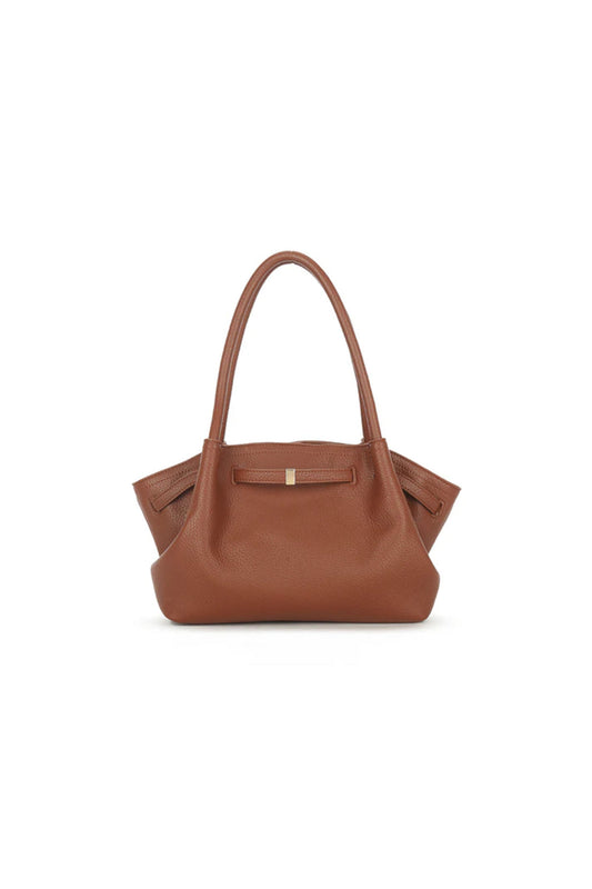 Brown Faux Leather  Medium Tote Bag-0