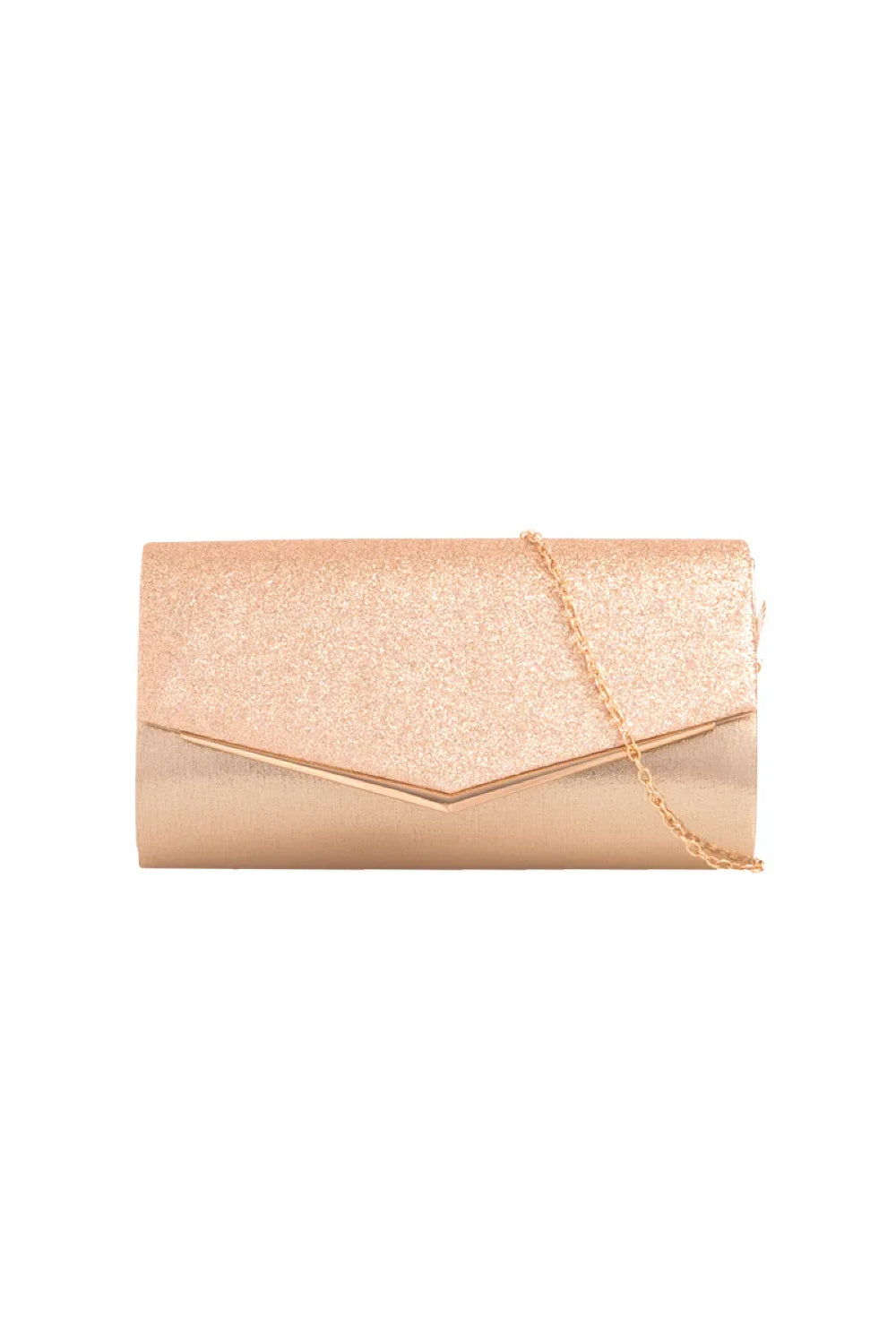 Gold Glitter Envelope Clutch Bag-1