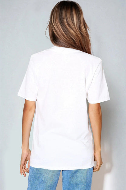 White Good Vibes Printed Cotton T-Shirt