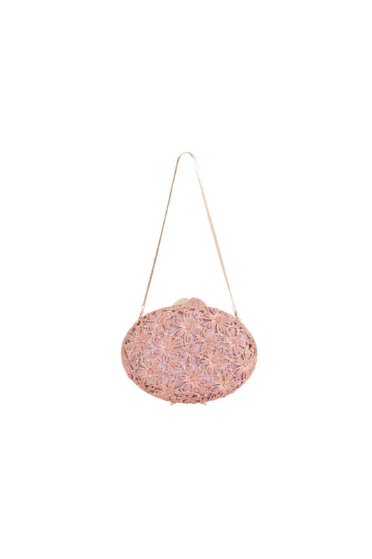 Pink Crystal Embellished Evening Bag-0