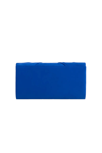 Royal Blue Suede Clutch Bag with Knot Detail-2