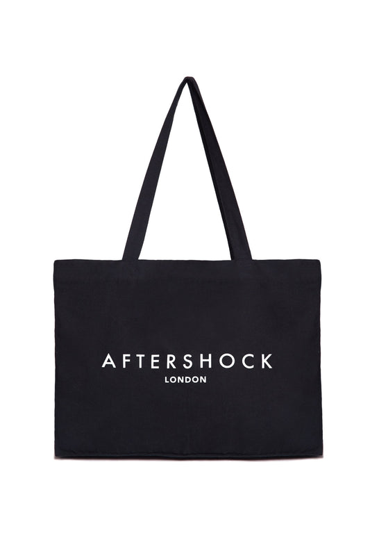 Black Logo Canvas Tote Bag-0