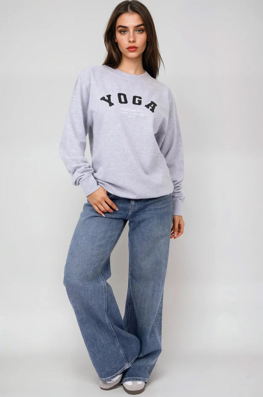 Grey Yoga Printed Sweatshirt-1