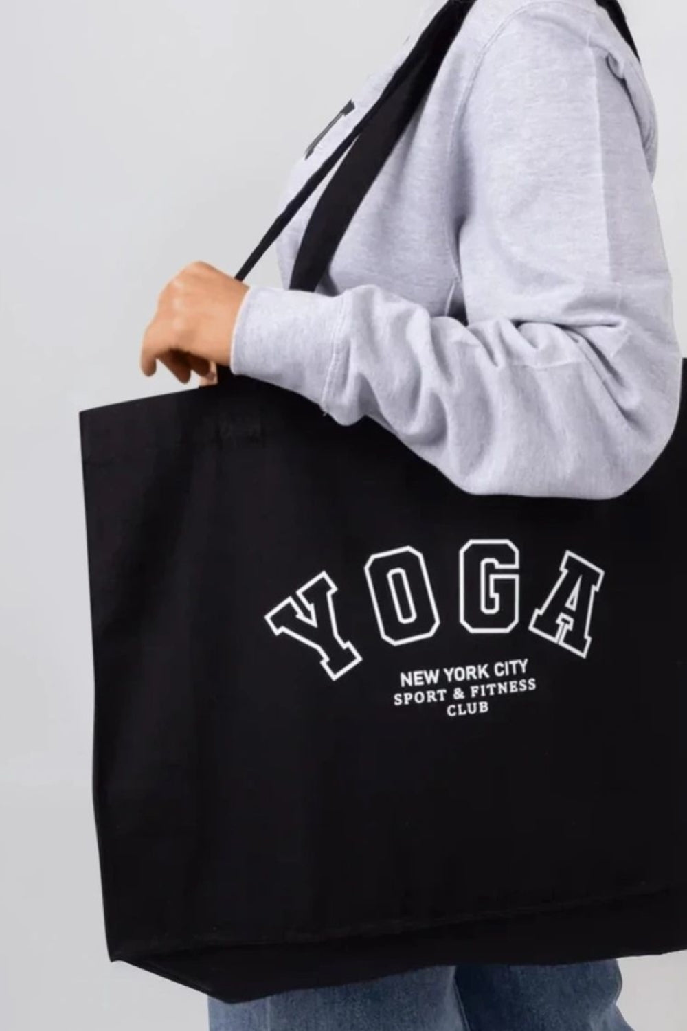 Black Yoga Canvas Tote Bag-1