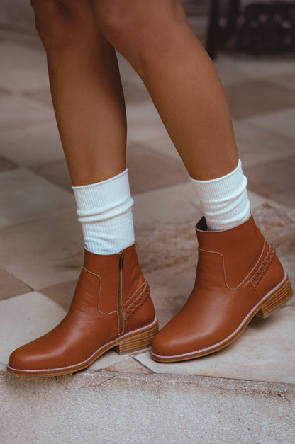Alexa Ankle Leather Boots (Sz. 8.5)-0