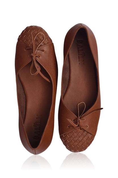 Alexandra Woven Leather Flats (Sz. 4, 5 & 9, 10)-0