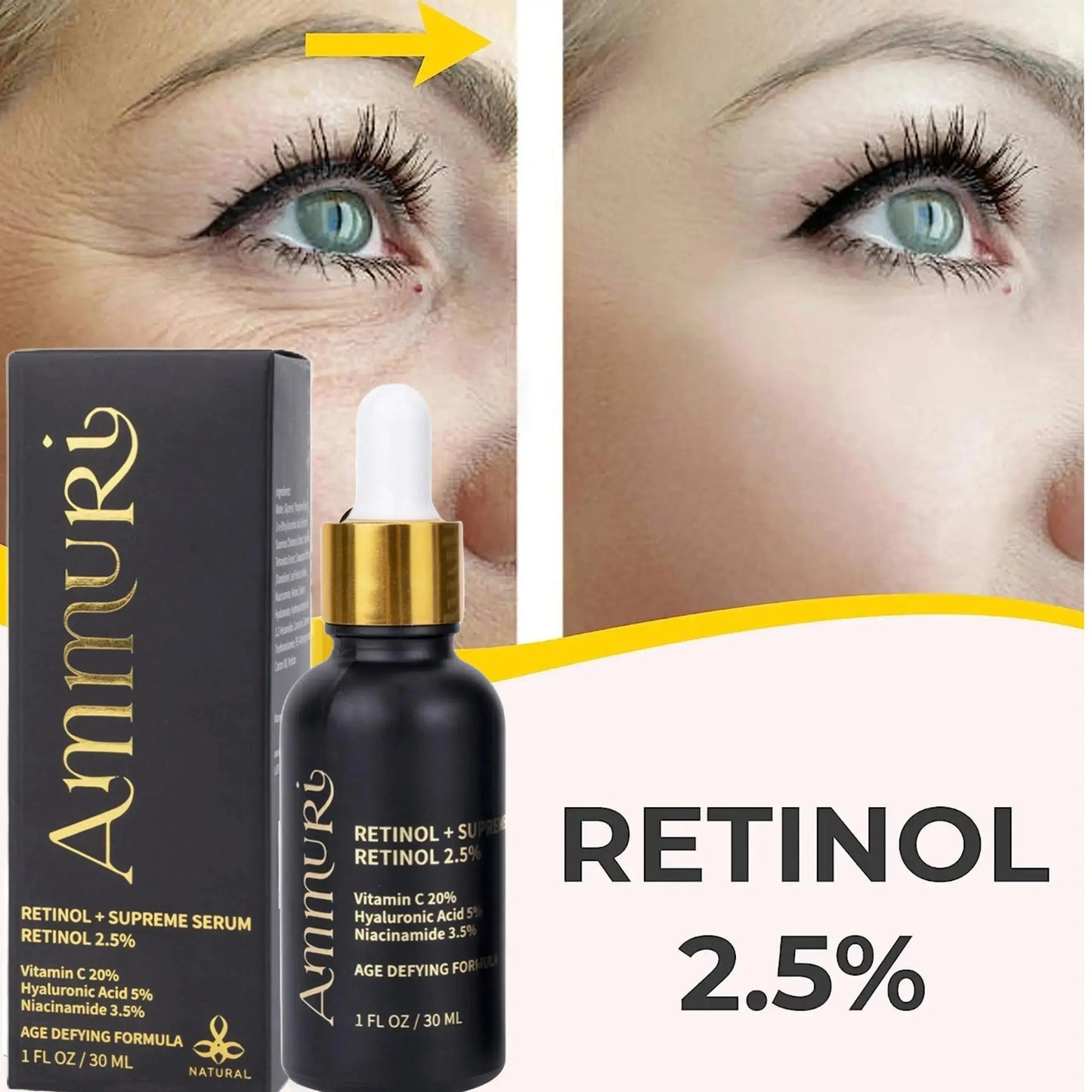 Pro-Retinol 2.5% Face Serum for Anti-Ageing & Skin Renewal | Ammuri-2