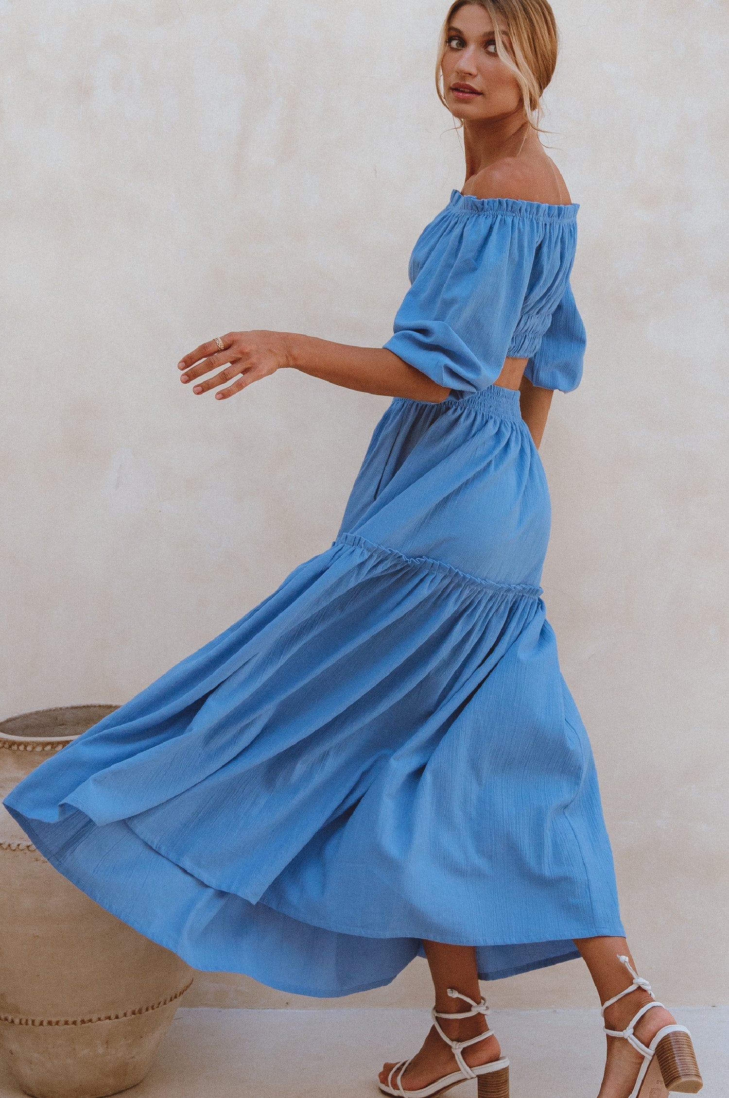 Annabelle Boho Linen Maxi Skirt-2