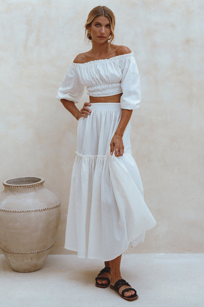 Annabelle Boho Linen Maxi Skirt-5