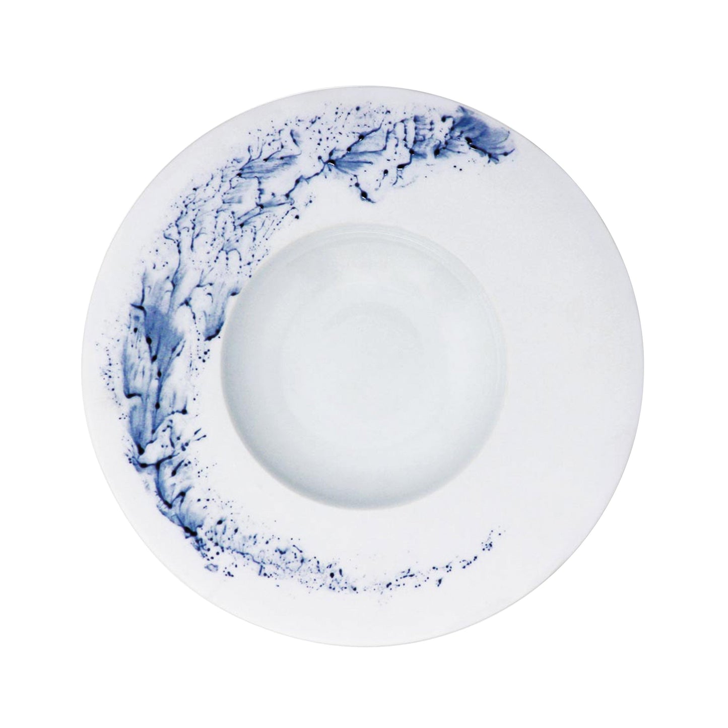 JL Coquet  BLUE IMPRESSION - Wide Rim soup plate GM 10.24 Inch SKU: HOR1023BIMPBLNC000-0