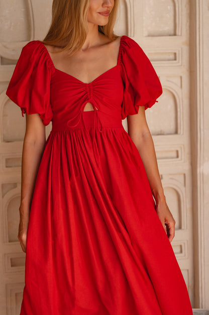 Atrani Puff Sleeve Dress-3