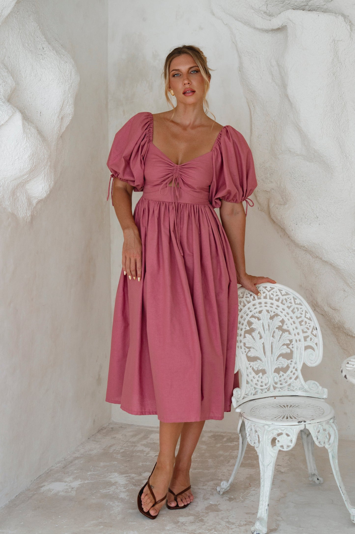 Atrani Puff Sleeve Dress-8