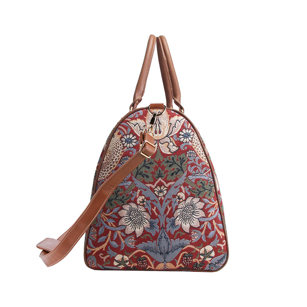 William Morris Strawberry Thief Red - Big Holdall Bag