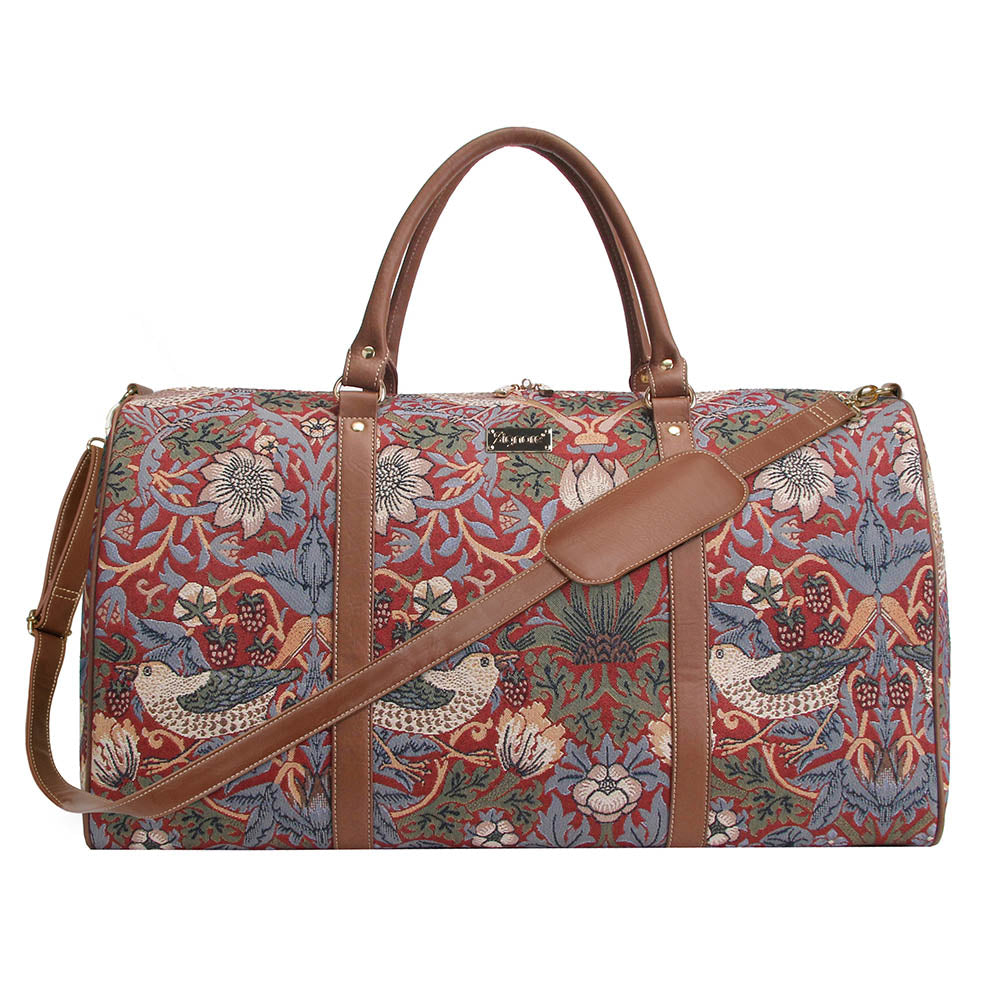 William Morris Strawberry Thief Red - Big Holdall Bag