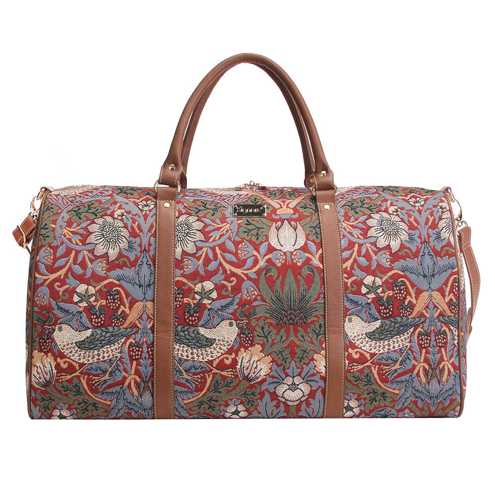 William Morris Strawberry Thief Red - Big Holdall Bag