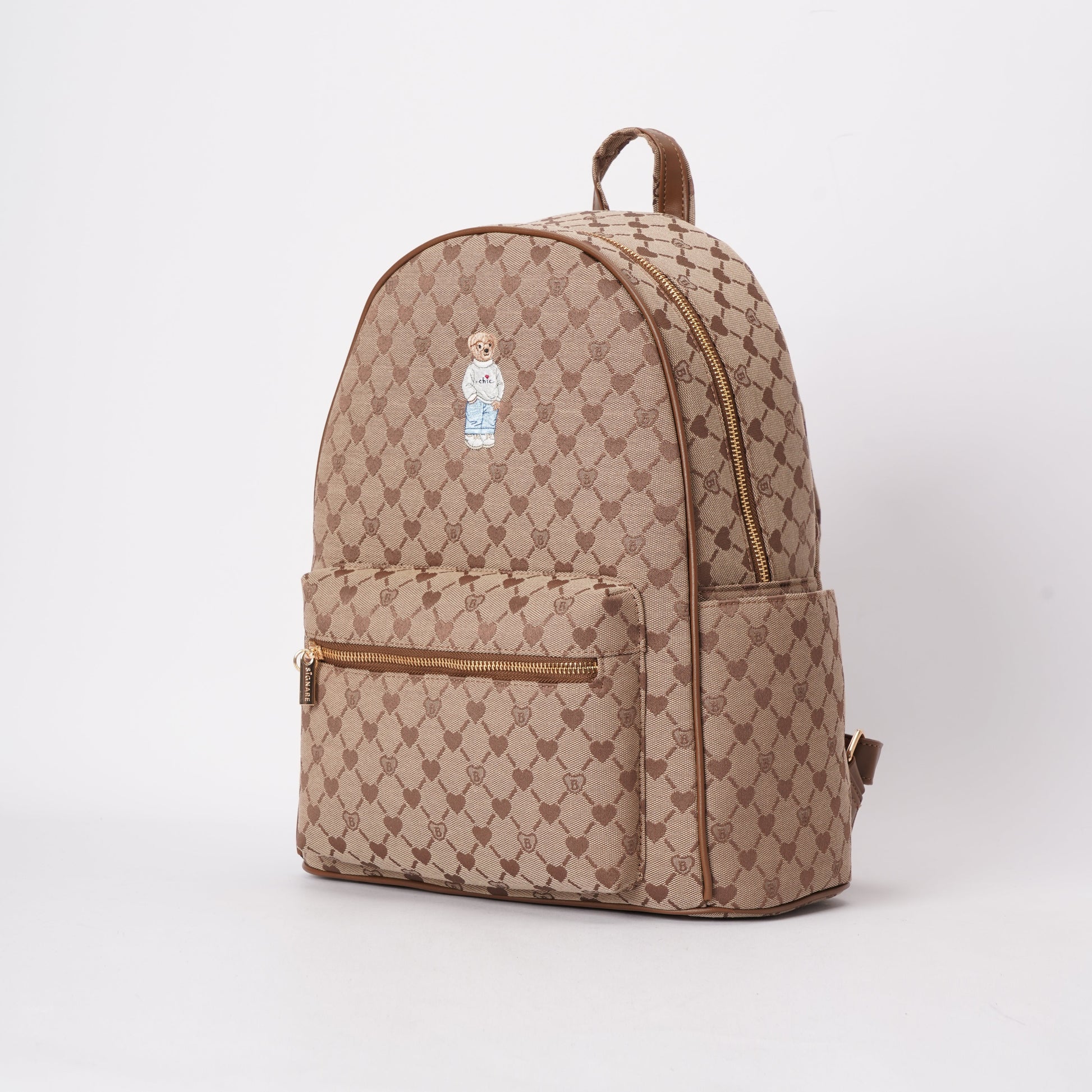 Signare London - B-Loved Big Rucksack on Beige Monogram-4