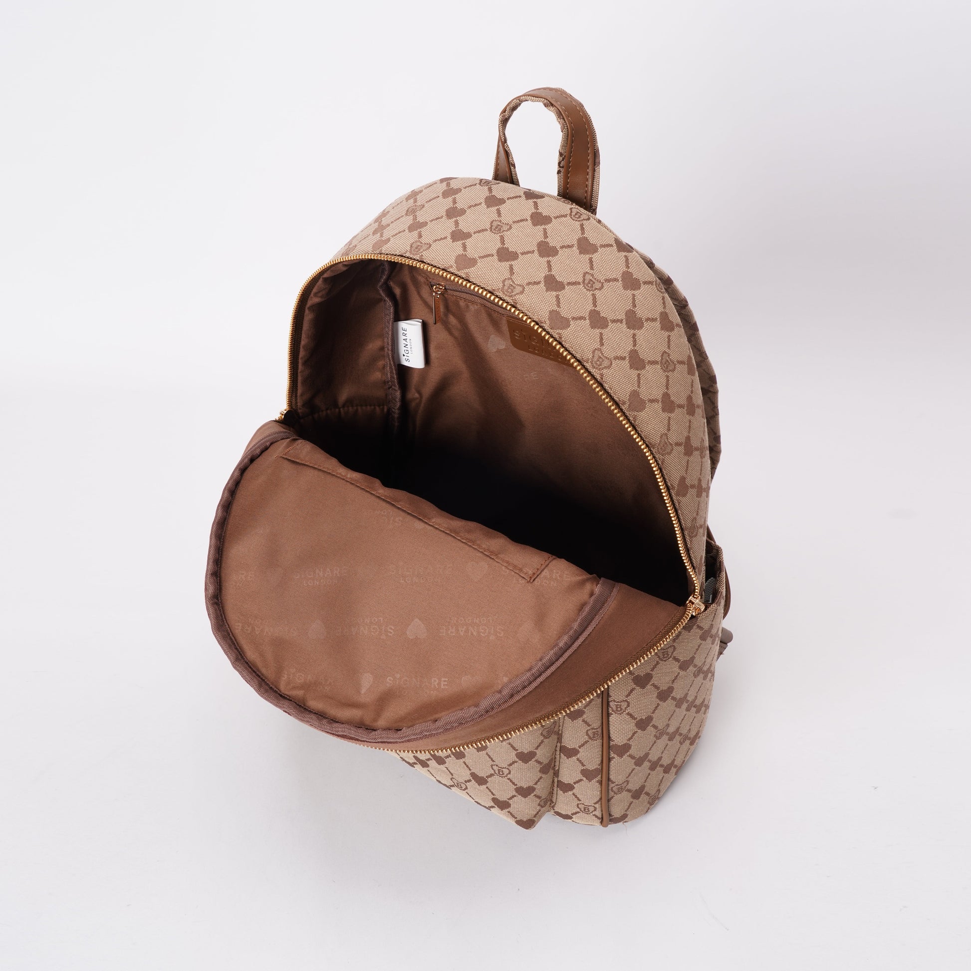 Signare London - B-Loved Big Rucksack on Beige Monogram-3