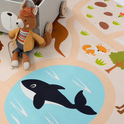 Kids Play-Mat Lilo with Wild Animals in Beige-1