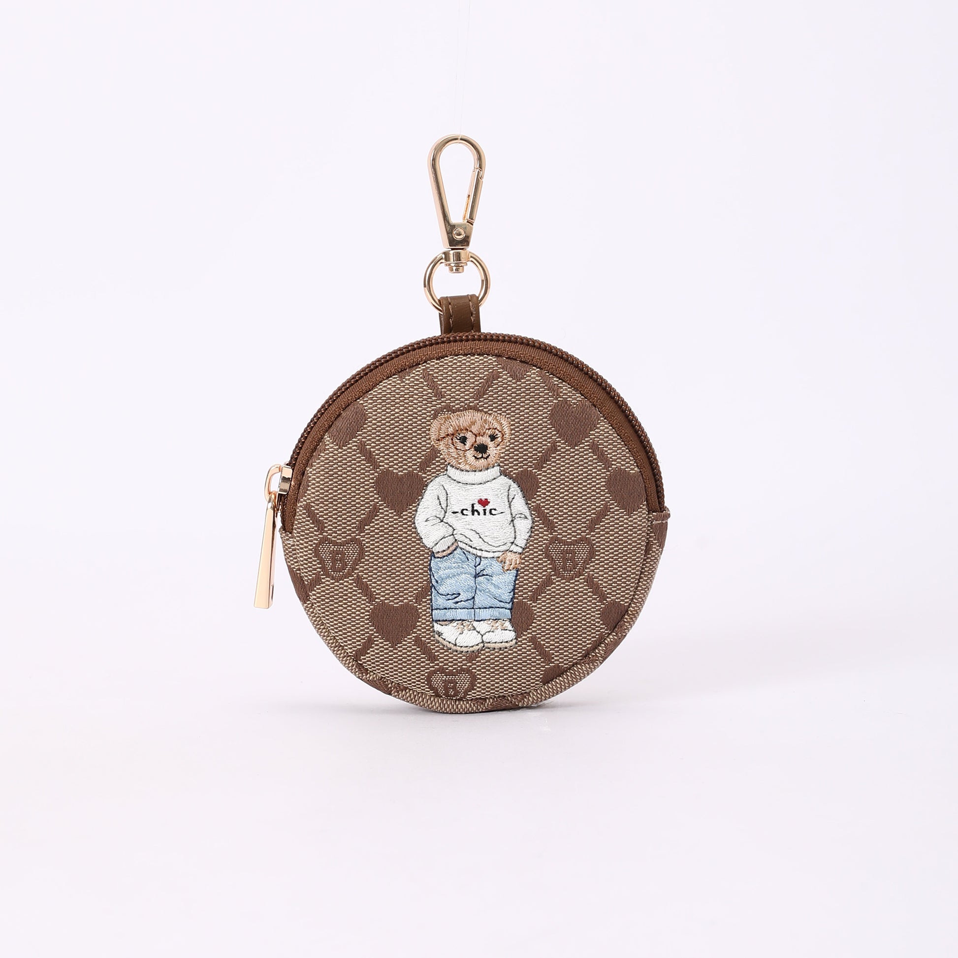 Signare London - B-Loved Bear Bubble Zip Purse Charm on Beige Monogram-0