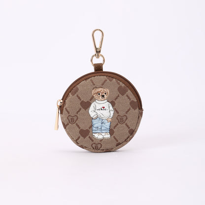 Signare London - B-Loved Bear Bubble Zip Purse Charm on Beige Monogram-0