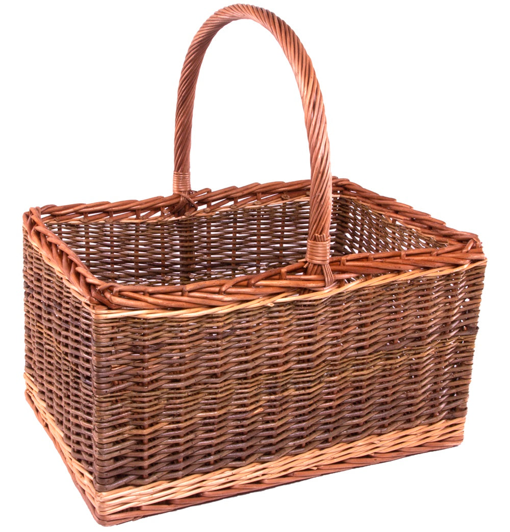 Bakers Wicker Shopping Basket Green Finish-0