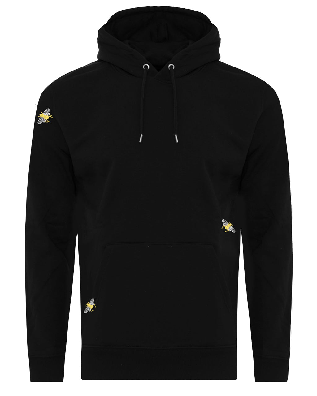 Bee Embroidered Hoodie Black-0
