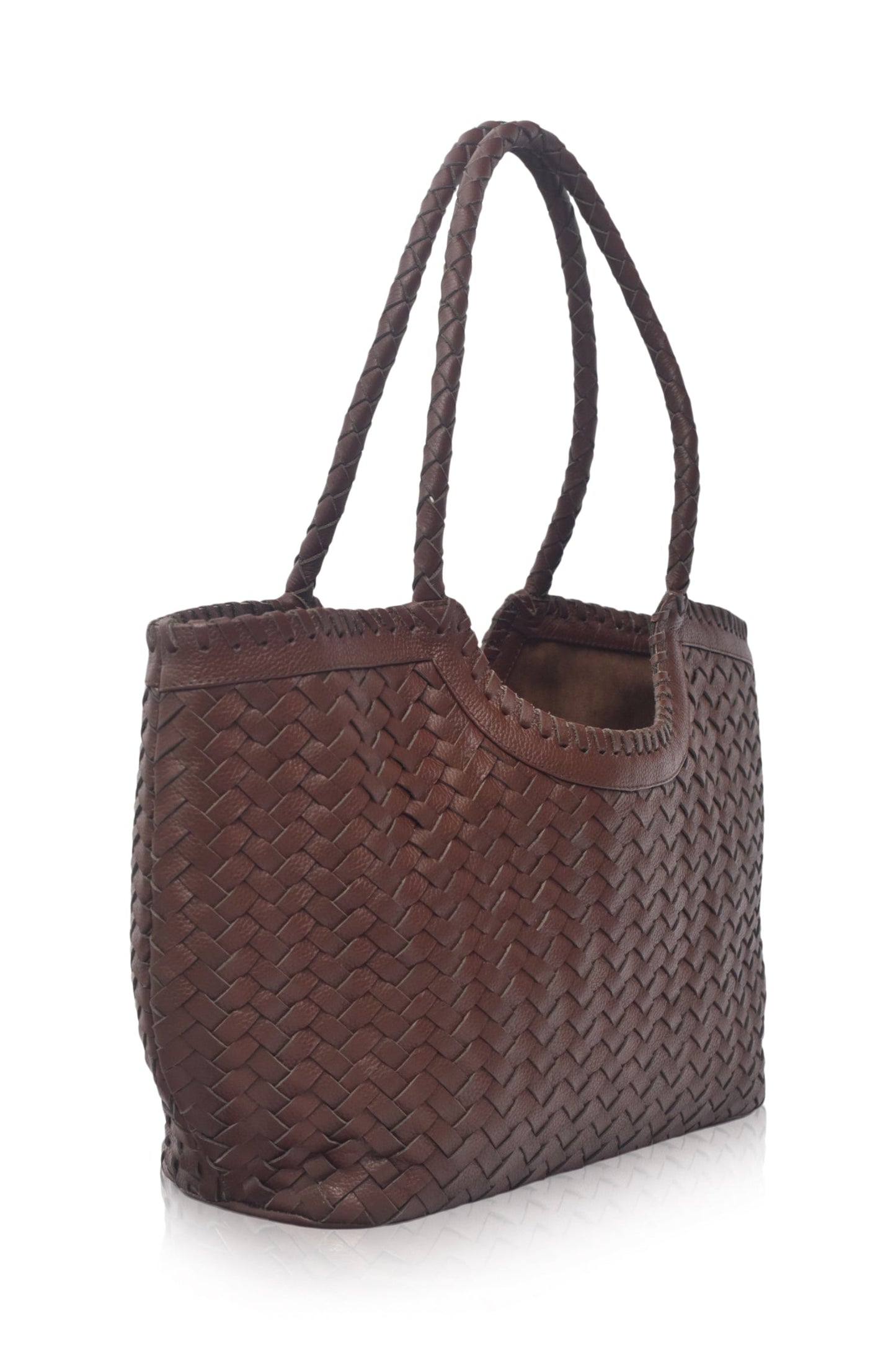 Bellagio Woven Leather Tote Bag-2