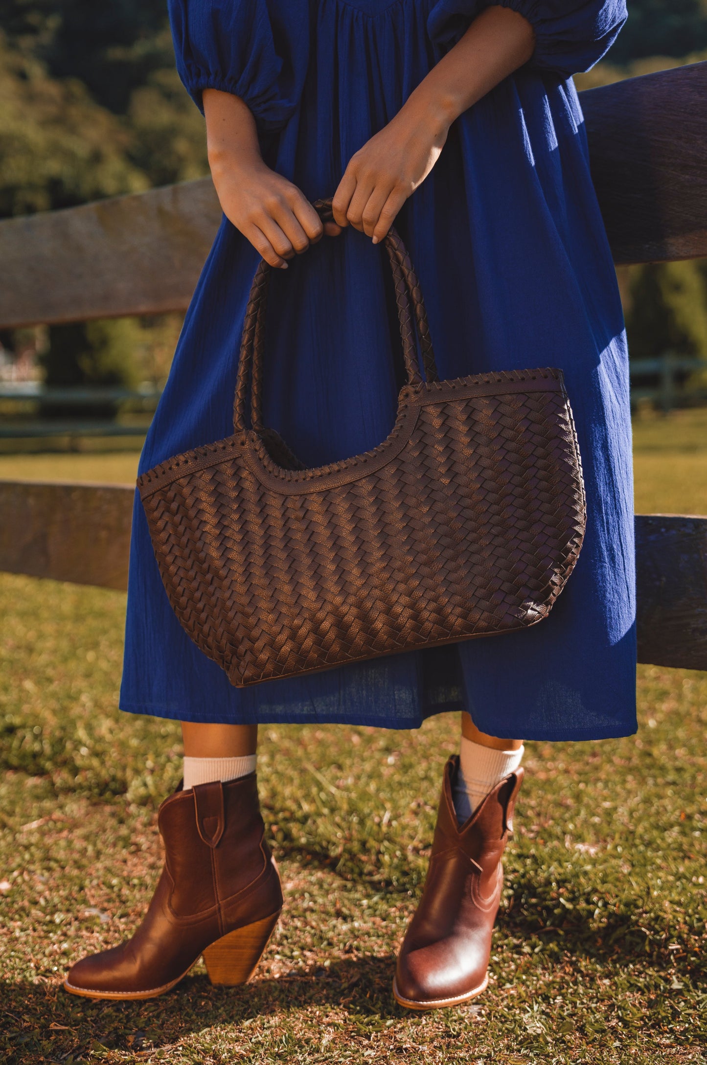 Bellagio Woven Leather Tote Bag-4