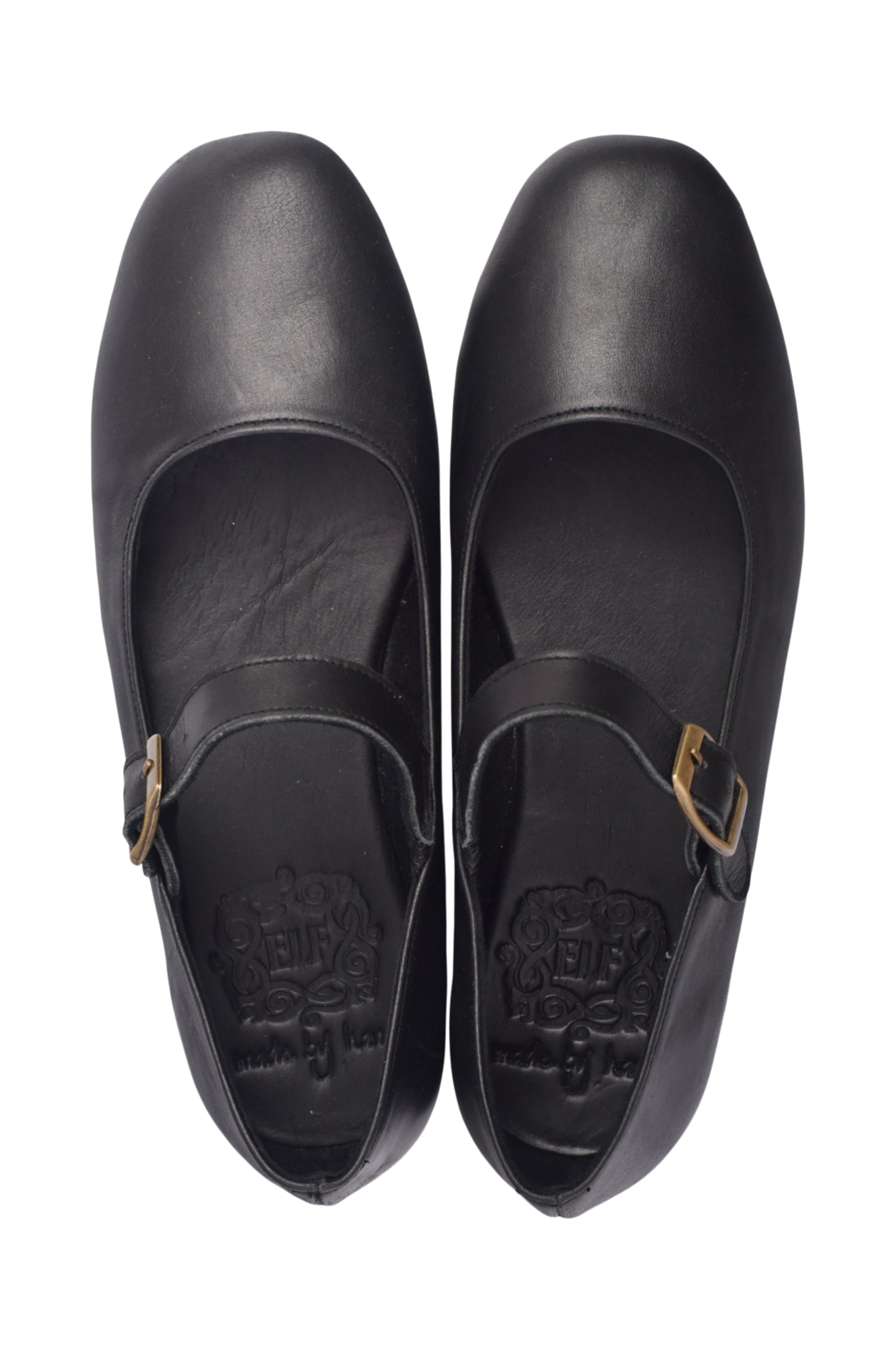 Belle Rose Round Toe Leather Flats-3