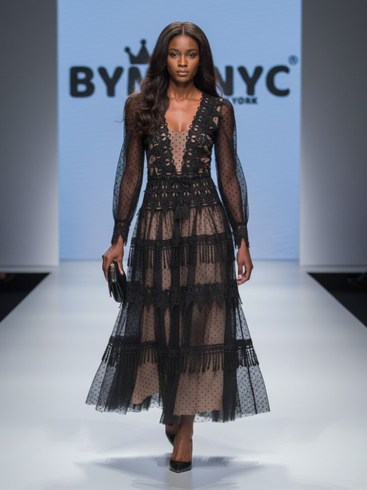 Black Midi Party Dress GRAMERCY: Prêt-à-Porter Line BYMANYC ® New York