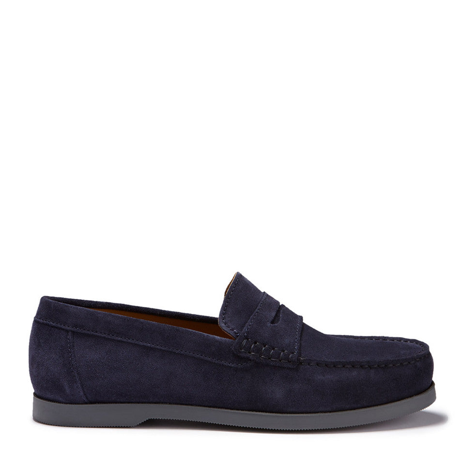 Boat Loafers, navy blue suede-0